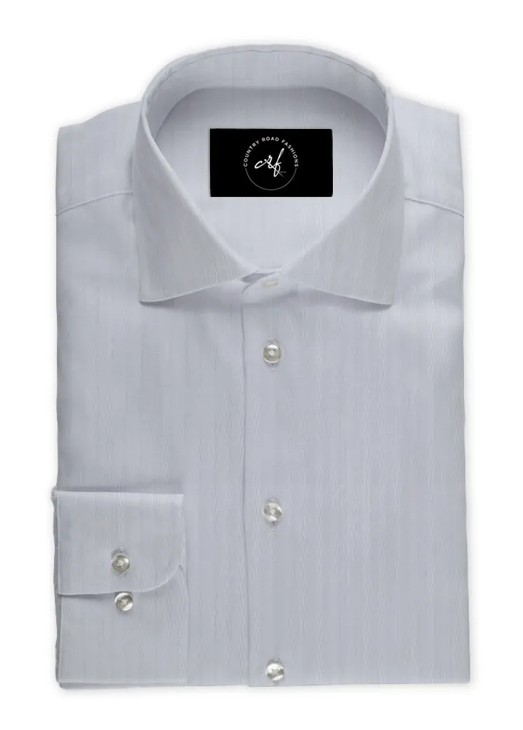 White On White Herringbone Shirt