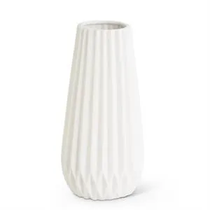 White Pleated Vase