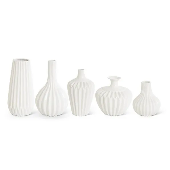 White Pleated Vase