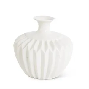 White Pleated Vase