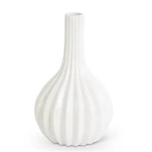 White Pleated Vase