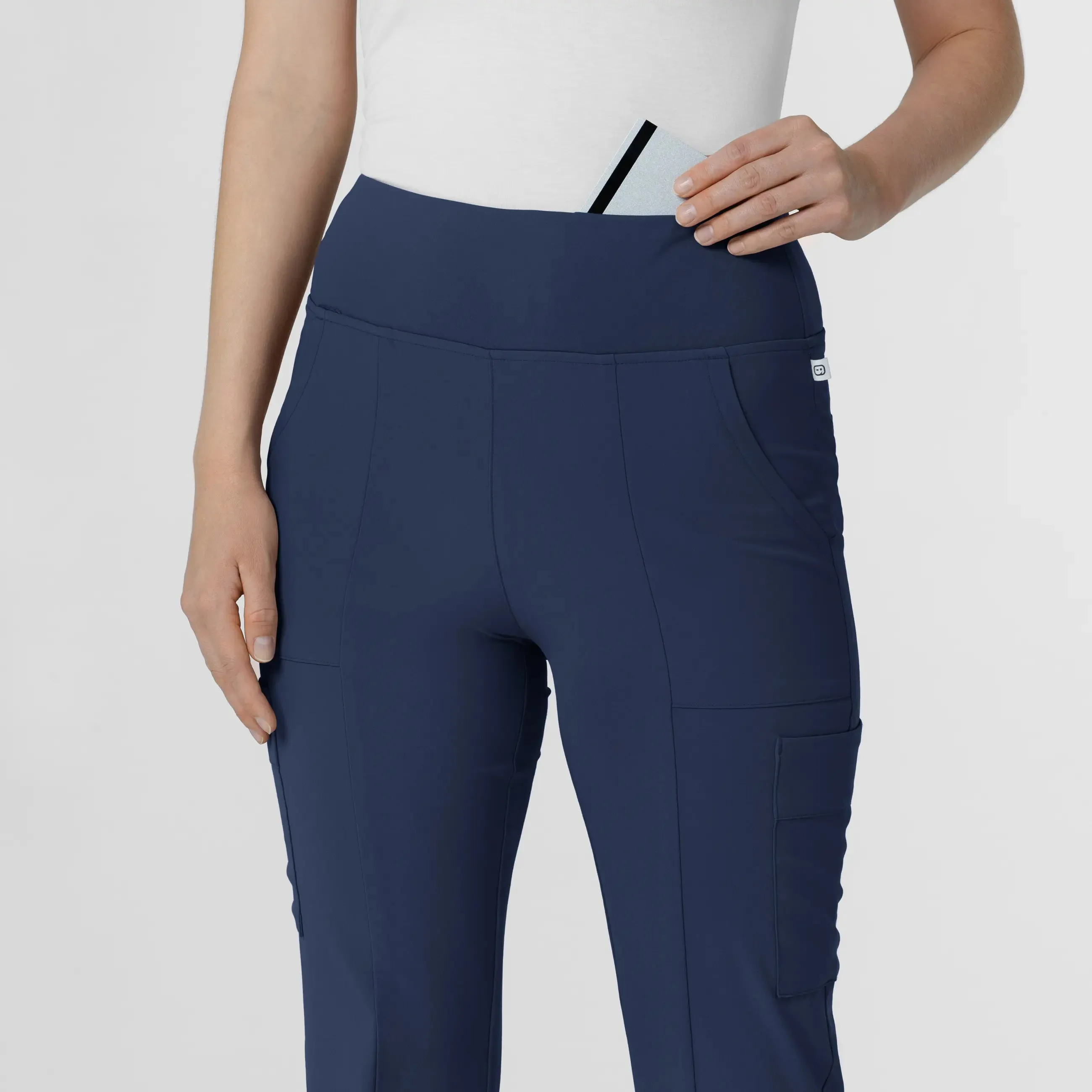 Wink Women's Cargo Flare Scrub Pant - Navy