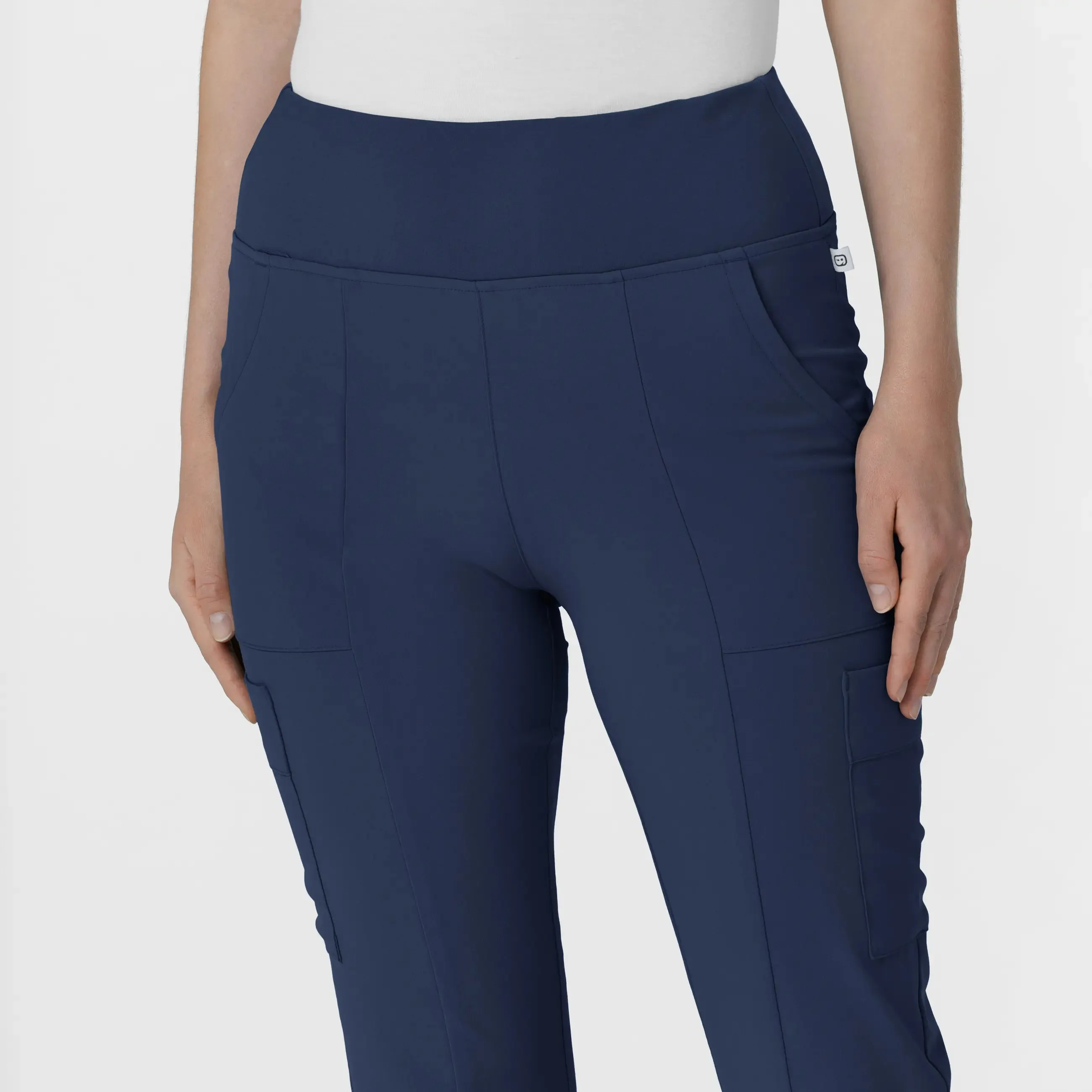 Wink Women's Cargo Flare Scrub Pant - Navy