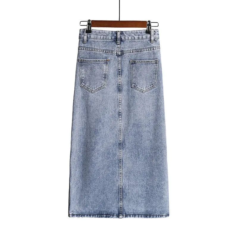 Women Denim Skirt | High Waist Skirt with Belt | Female Skirt | Midi Denim Skirt | A-line Pencil Skirt | Skirt for Girls | Women Long Skirt