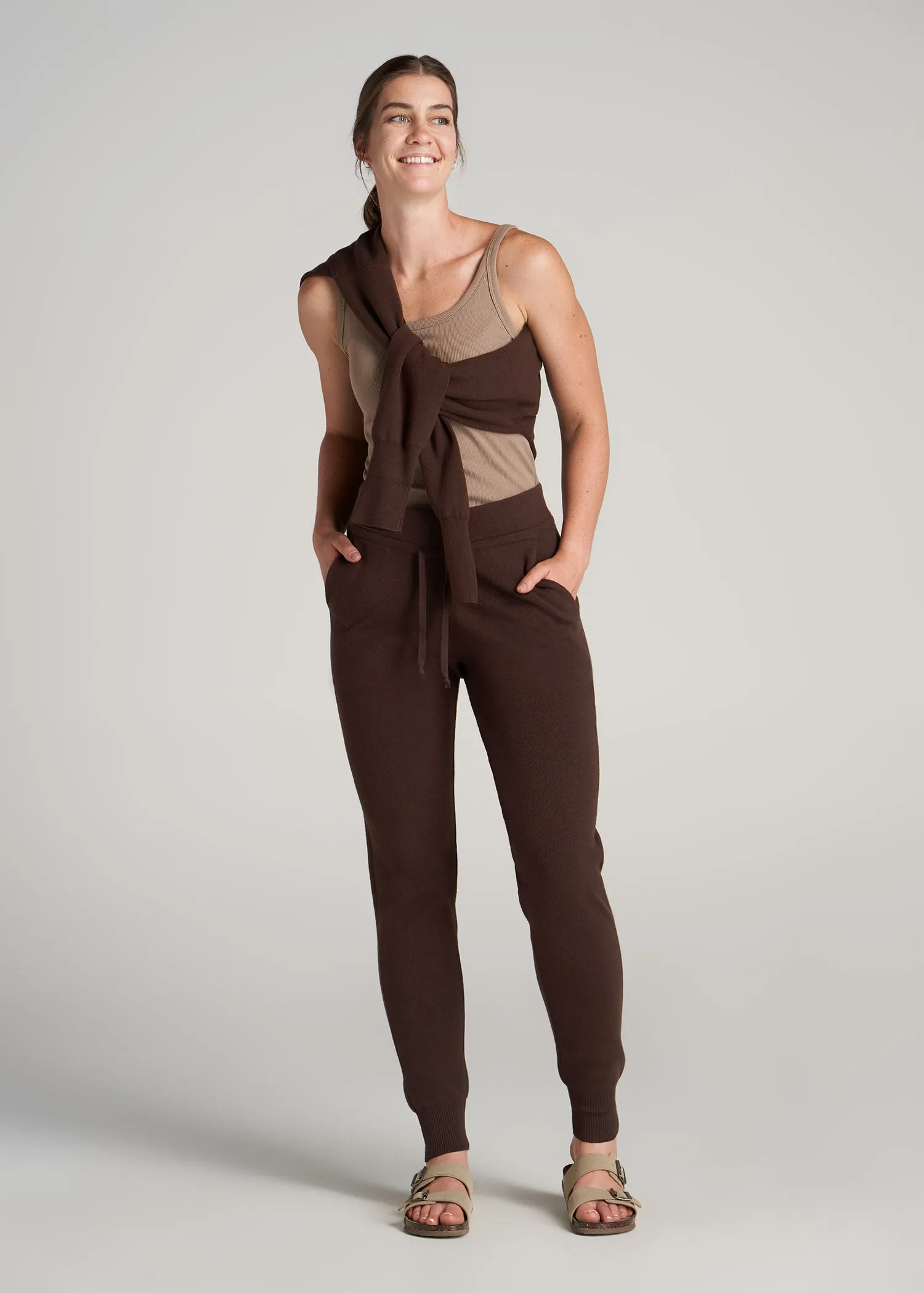 Women's Tall Knit Lounge Jogger in Chocolate