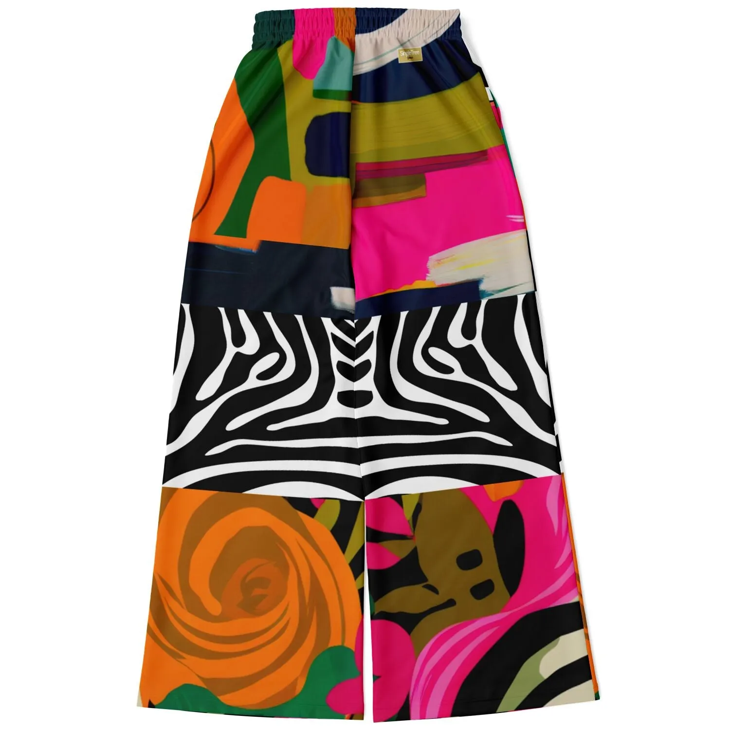 Zebra Fantasia Pink Abstract Geo Eco-Poly Wide Leg Pants