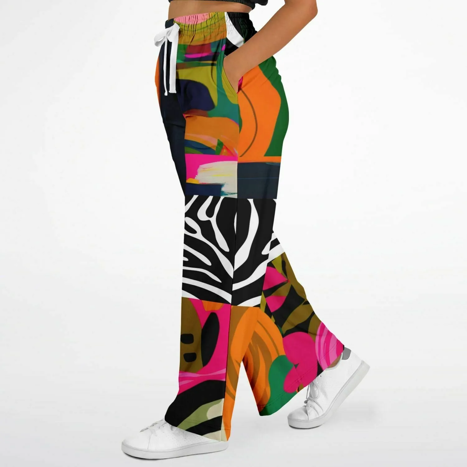 Zebra Fantasia Pink Abstract Geo Eco-Poly Wide Leg Pants