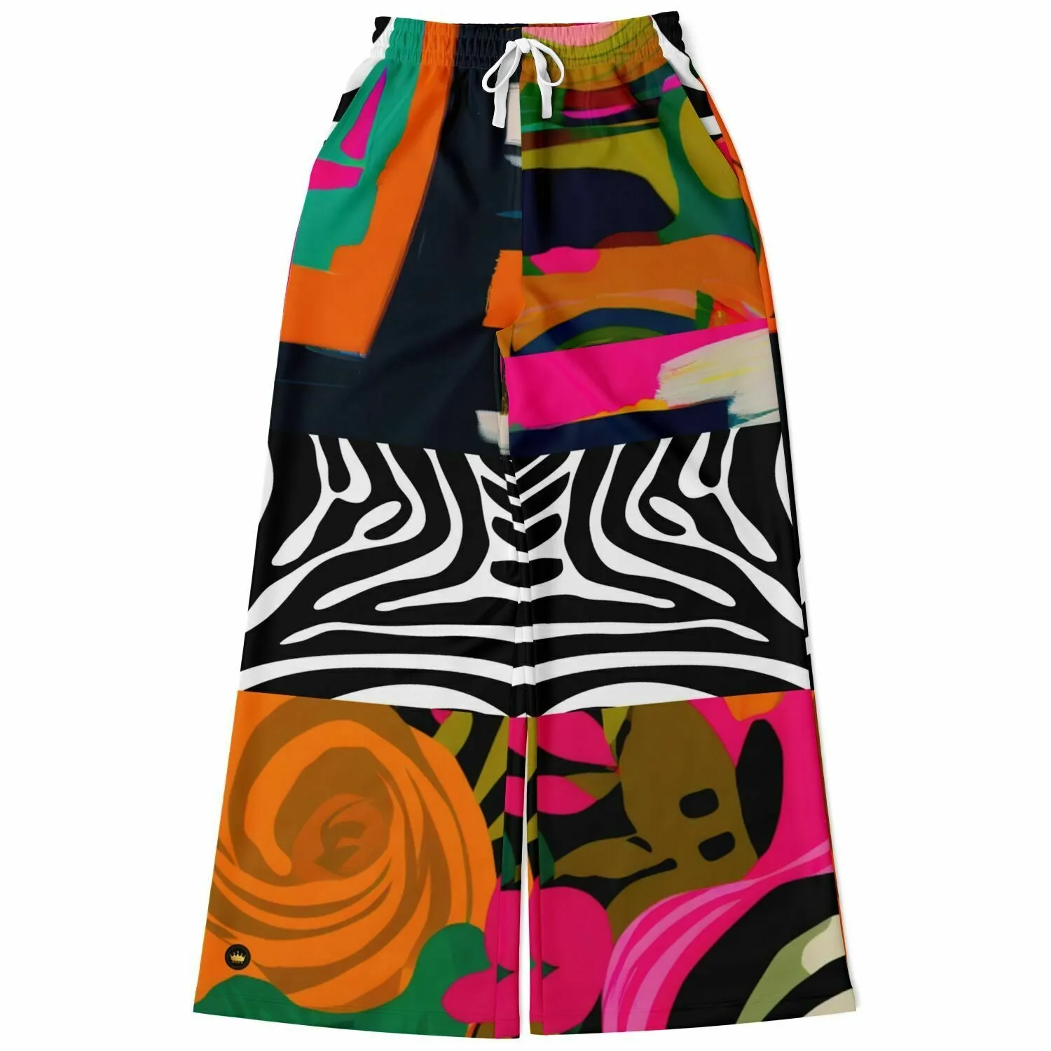 Zebra Fantasia Pink Abstract Geo Eco-Poly Wide Leg Pants